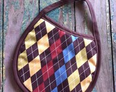 Baby Bib Boy Reversible Lined New Baby Gift Argyle