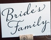 Bride & Grooms Family Wedding Table Card Sign - Wedding Reception Seating Signage - Reserved Table Number (Set of 2) Matching Numbers  SS03