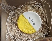 ring dish, You Plus Me,  wedding ring holder,  CUSTOM engagement gift, You Pick Color,  Gift Boxed, Made to Order