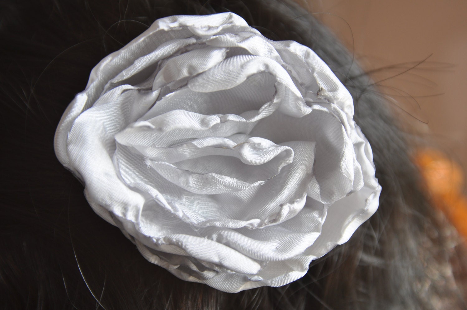 Re-purposed gray flower clip