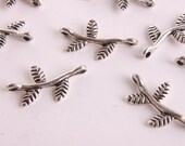 twig leaf branch connectors silver tone nickel free