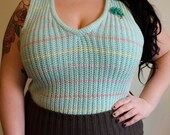 Plus Size Vintage Pastel Sweater Vest Size XL