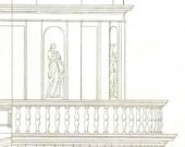 1842 Architectural Drawing Art Print, San Pietro in Montorio, Tempietto, Bramante, Palladio