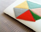A6 Notebook hand bound with stitched felt motif / Crystal Notebook 04