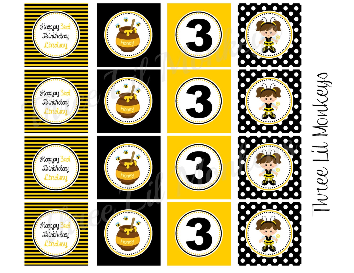DIY Printable Little Bee Cupcake Toppers Il_170x135