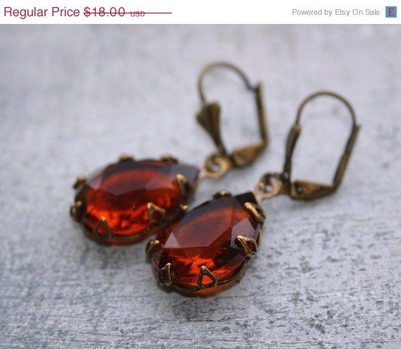 Summer Sale: Vintage Topaz estate style earrings