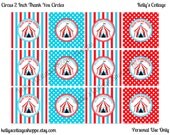 Instant Download, Printable Circus Birthday Party 2 Inch Thank You Circles Il_170x135