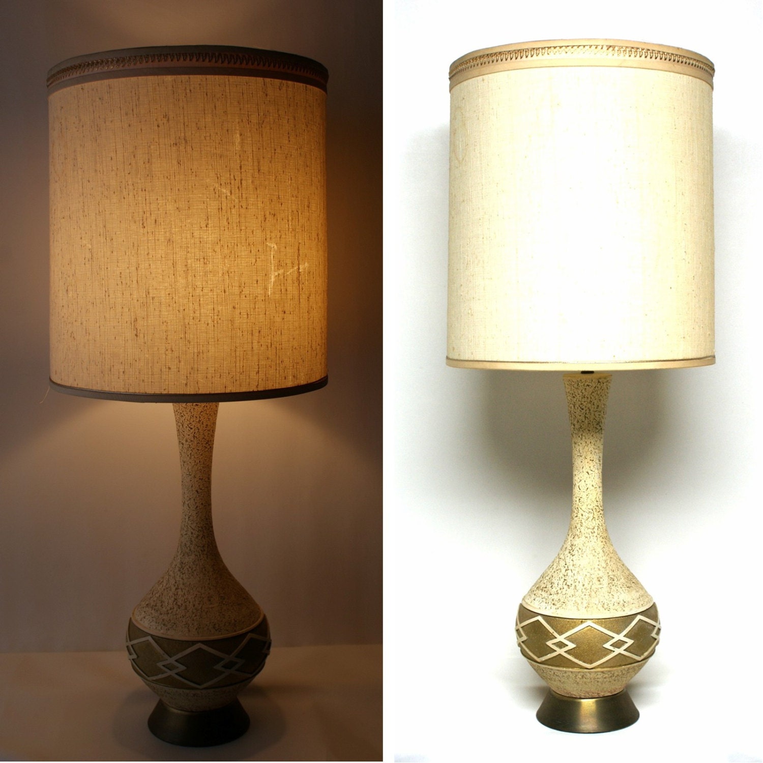 50s 60s DANISH Mid Century MODERN FAIP Lamp rare Ceramic chalk Pottery Genie Table Lamp