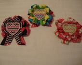 Girls Accessories Chervon Hair Clip Barrett Matching Chervon Clothing Toddlers Machine Embroidered Chervon Hair Clips Gift