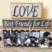 Wedding decoration shabby chic burlap with stencil best friends for life personalized photo wedding gift anniversary or shower gift black