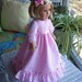 American Girl Doll dress or 18 inch doll dress  Floor length pink eyelet with  silk roses.