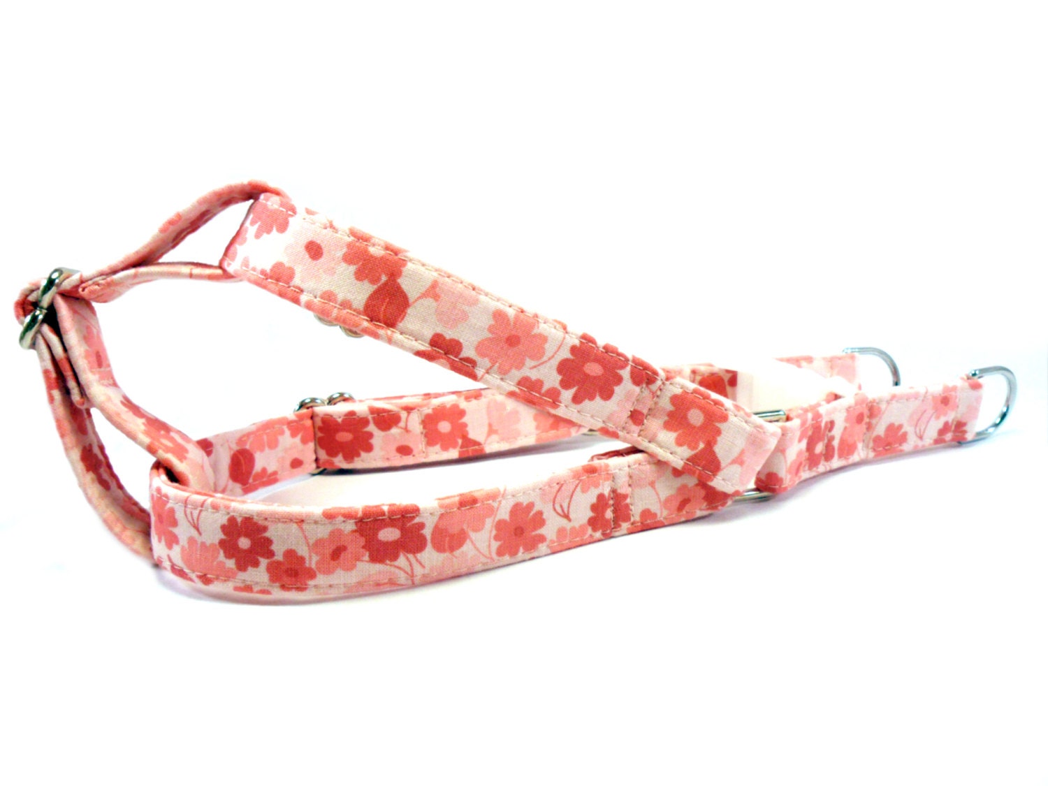 PINK FLOWERS Dog Step in Harness HANDMADE