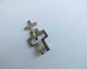 Two small silver crosses pendants which a cross are together.....for man and woman.