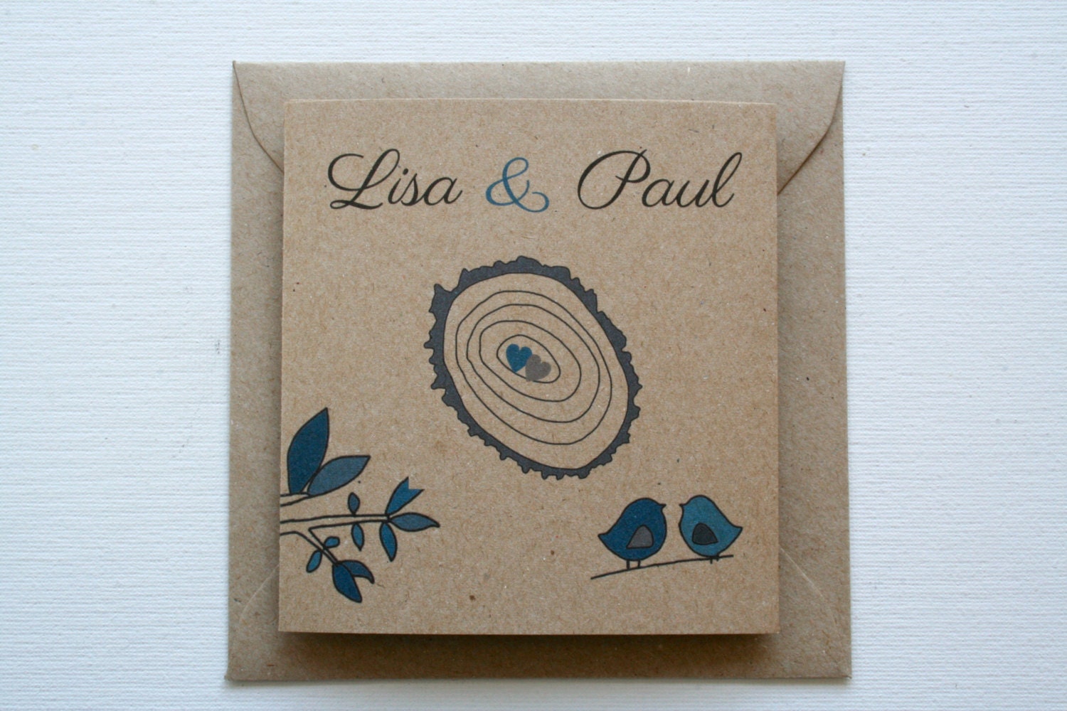 wedding invitations // square // trifold // recycled brown kraft