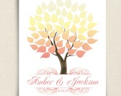 Wedding Guest Book Alternative - The Seaswik - A Peachwik Interactive Art Print - 50 guests -  Spring Wedding Tree