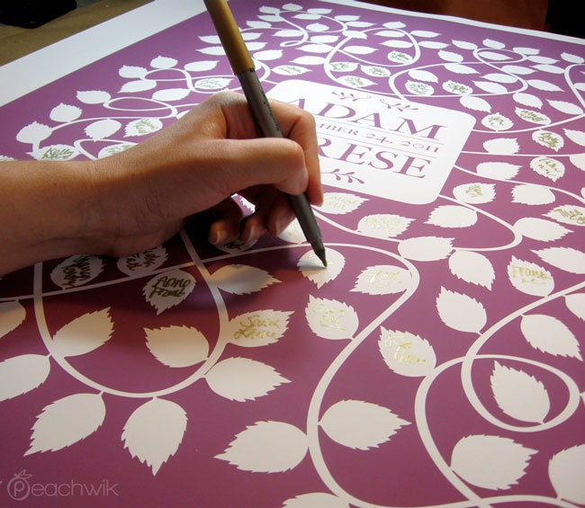 Wedding Guest Book Alternative - The Vinwik - A Peachwik Interactive Art Print - 130 guest sign in - vineyard and winery weddings