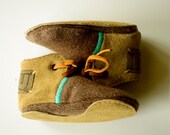 Modern Jake wool and leather baby and toddler shoes with non-slip suede sole