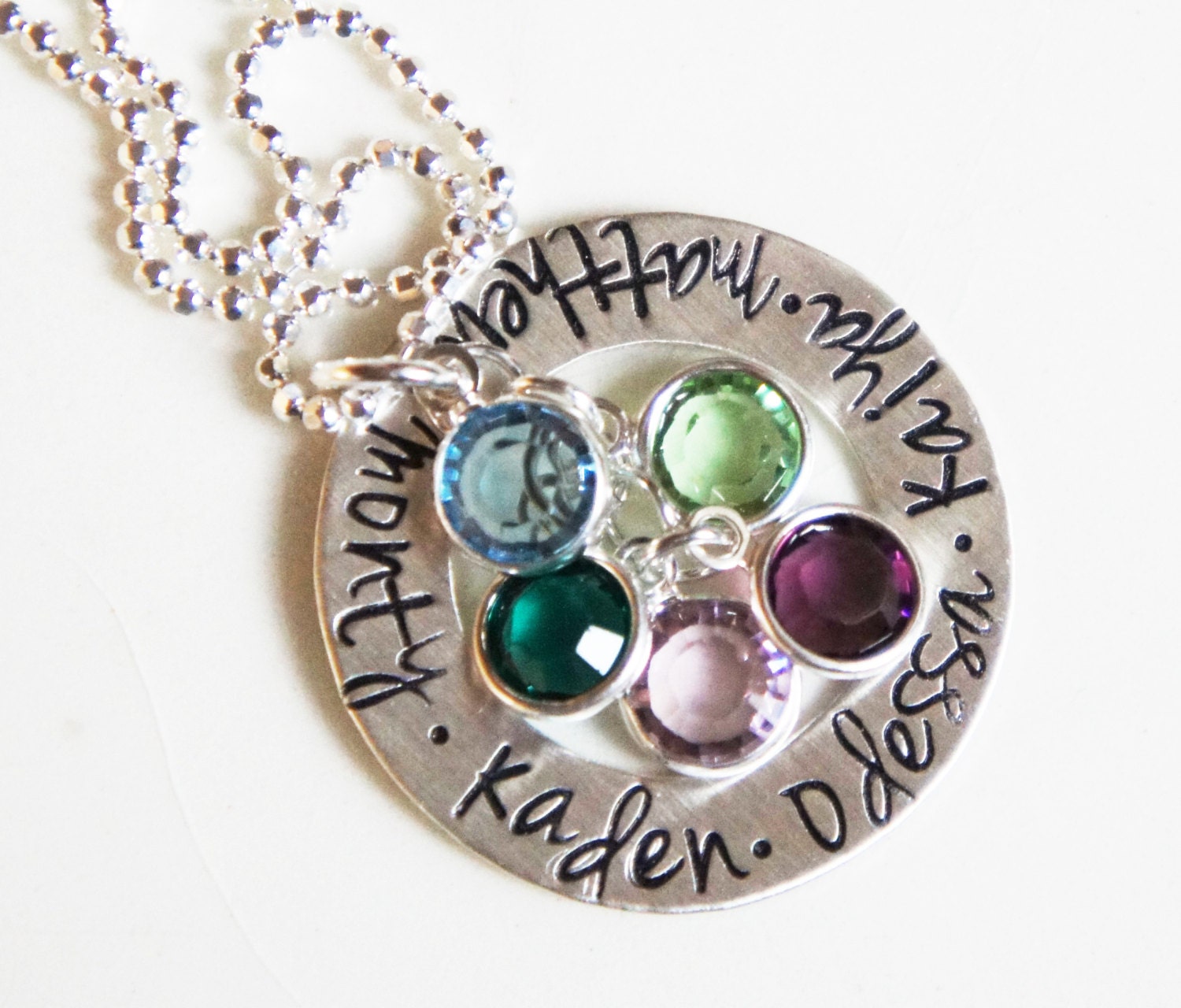 Mothers Necklace Personalized Name Sterling Silver Mommy Jewelry Custom Birthstone Stamped Gift for Her Mother's Day