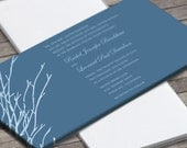 Winter Wedding Invitation Suite With Bare Forest Branches, Rustic Wedding. Winter Wonderland Wedding, Woodland Tree Theme. You Choose Colors