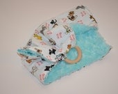 Lovie Teether - Puppies and Rosette Minky