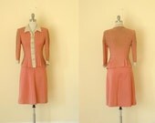 r e s e r v e d / vintage 1940s suit / 40s pink wool suit  / size small