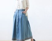 High waist cotton Long Skirt
