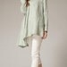 linen Tilt pleated collar asymmetric shirt
