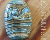 Handmade lampwork focal bead 'Abstract silver green' - SRA