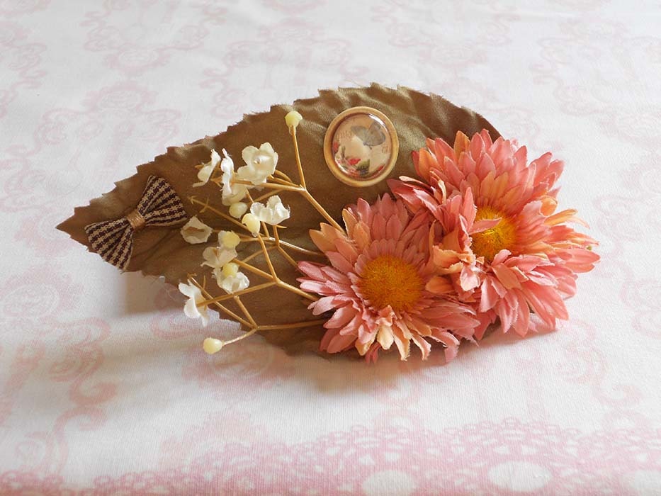 Mori girl flower hair clip / broach 8