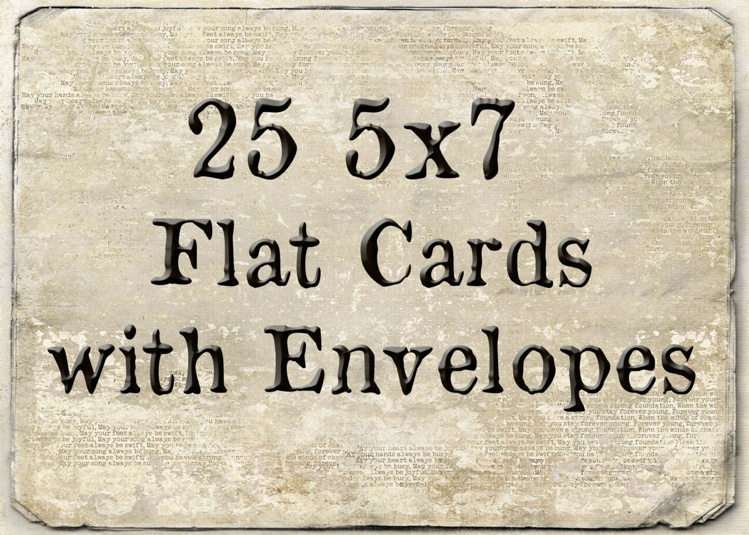 25 Printed Flat Cards with Envelopes. (Only for Creative Family Tree Designs)