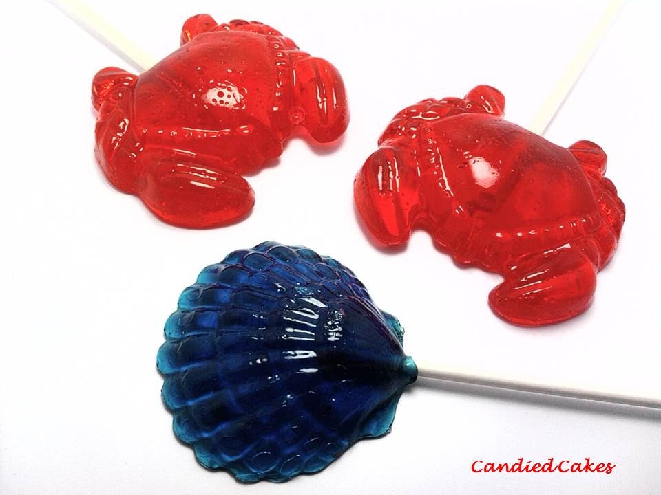 Buy 10 Get 10 Free -  LARGE CRAB LOLLIPOPS - Pick Any Colors and Flavors