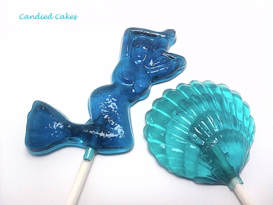 Buy 6 Get 6 Free MERMAID LOLLIPOPS -  Mermaid Party Favors