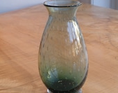 Hand Blown Glass Vase - Emerald Green Classic Bubble Bud Vase by Jonathan Winfisky