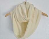 Ivory sheer Mesh wide infinity wrap loop scarf ready to ship