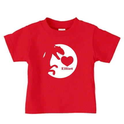 Personalized valentine dinosaur shirt for kids, T rex heart shirt