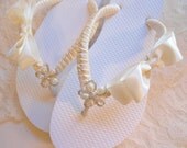Ivory Bridal flip flops for Ivory wedding dress, cream wedding flip flops, embellished flip flops, bridal flip flops ADRIANA'S WRAPPING