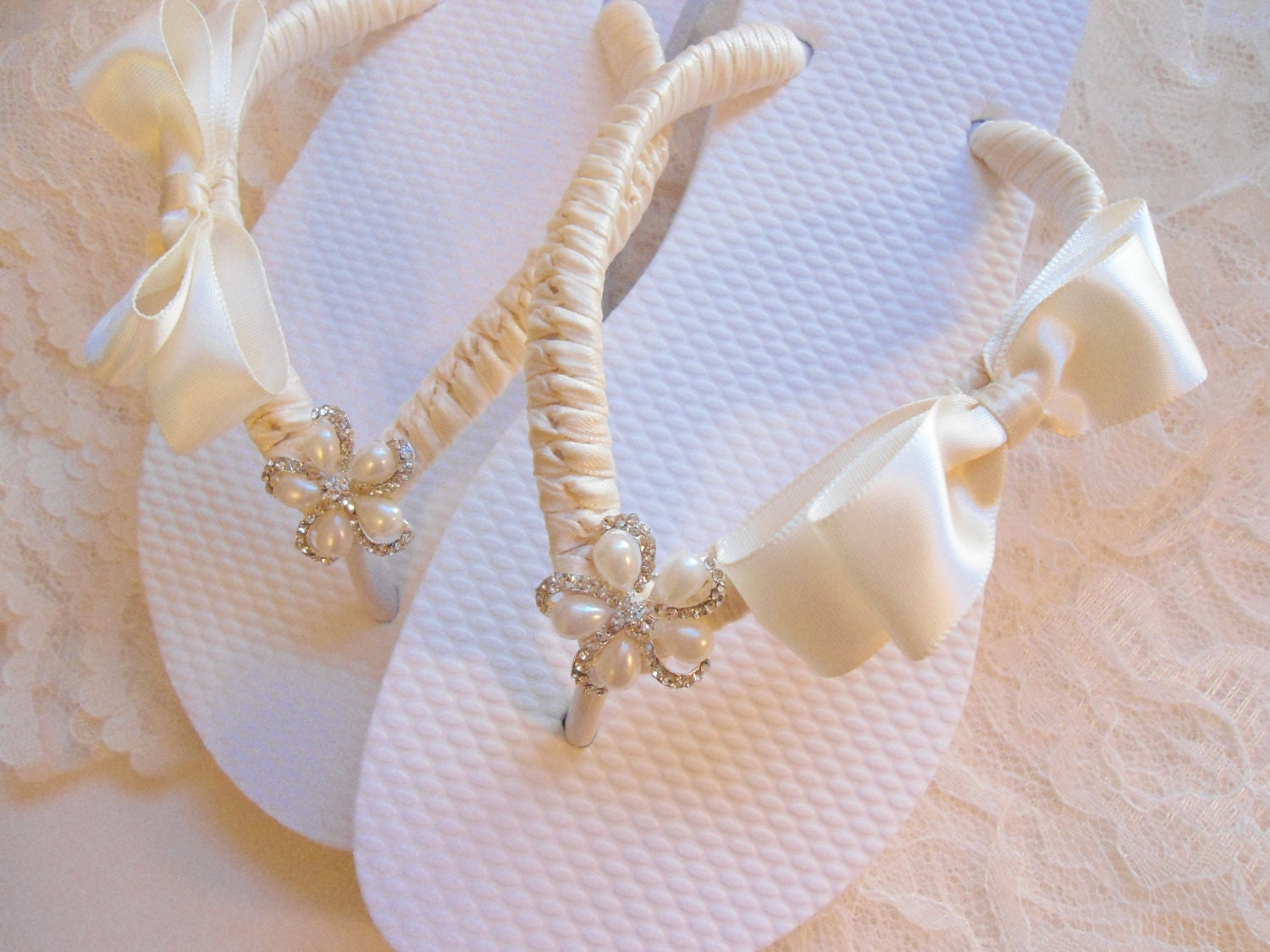 Embellished Flip Flops For Wedding