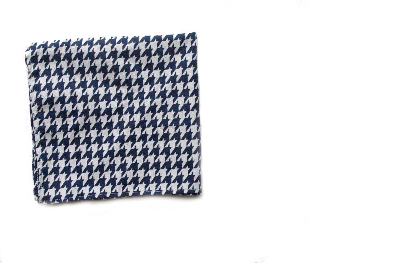 Navy Houndstooth Pocket Square