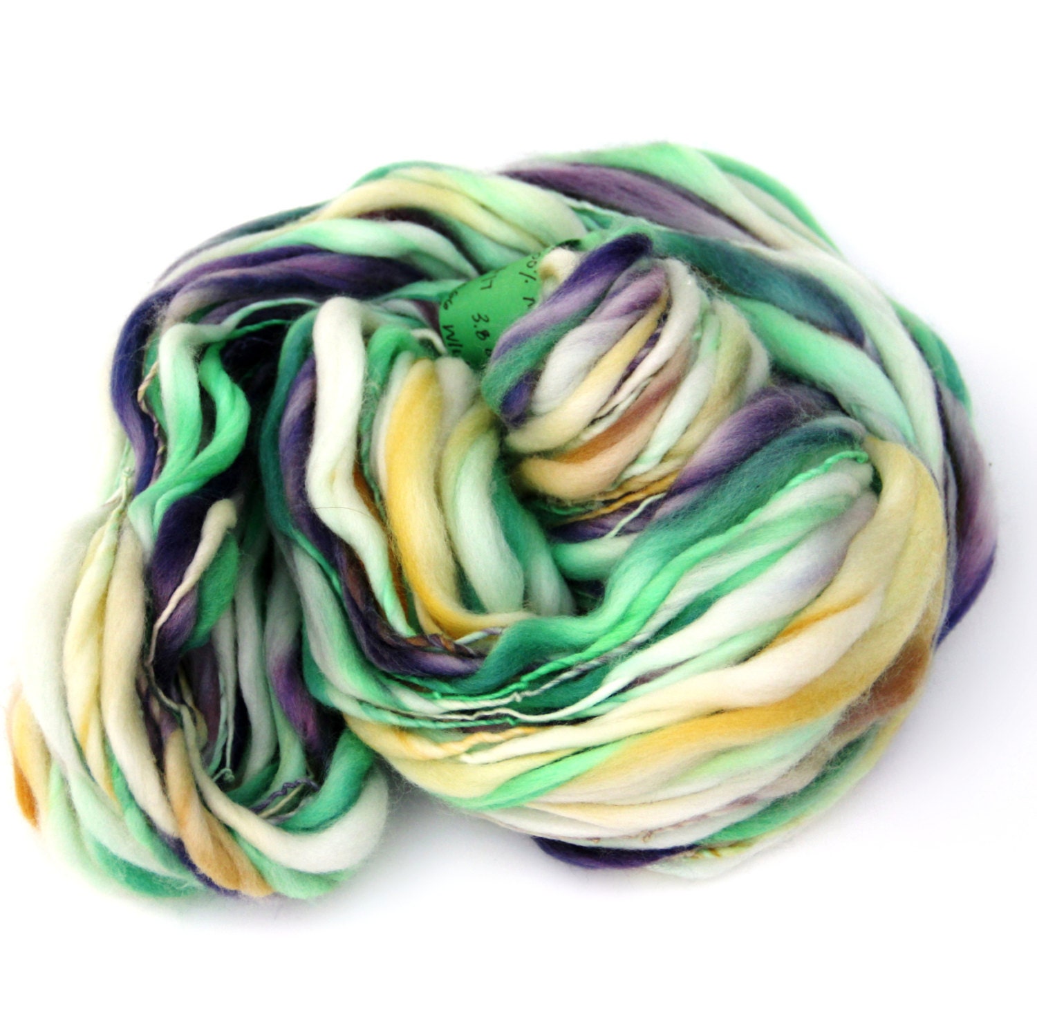 86 Yards Handspun Thick and Thin Slub Yarn - 3.8 Ounces - Free Shipping in the US