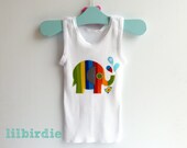 Baby Singlet Baby Tank Lucky Rainbow Elephant