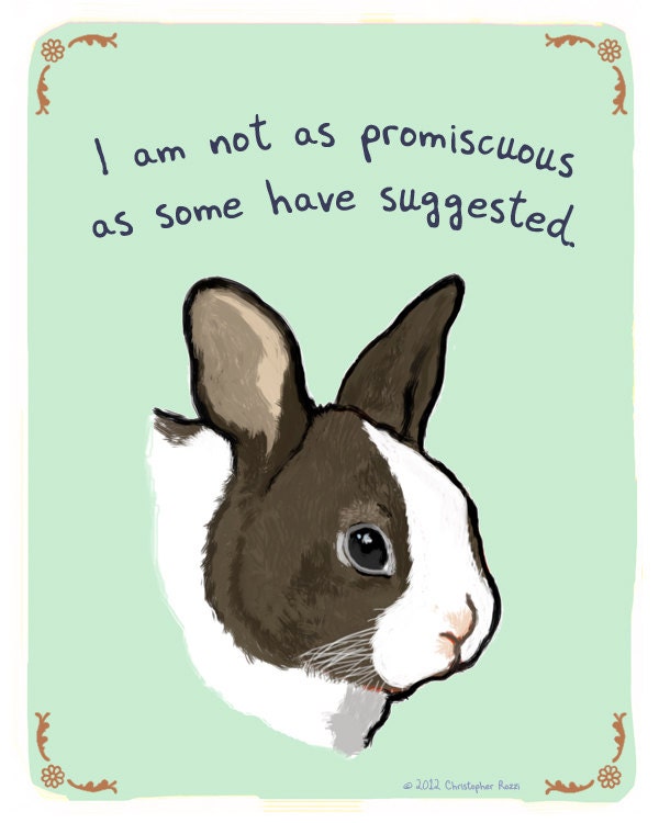 Rabbit 8x10 Print of Original Painting with phrase