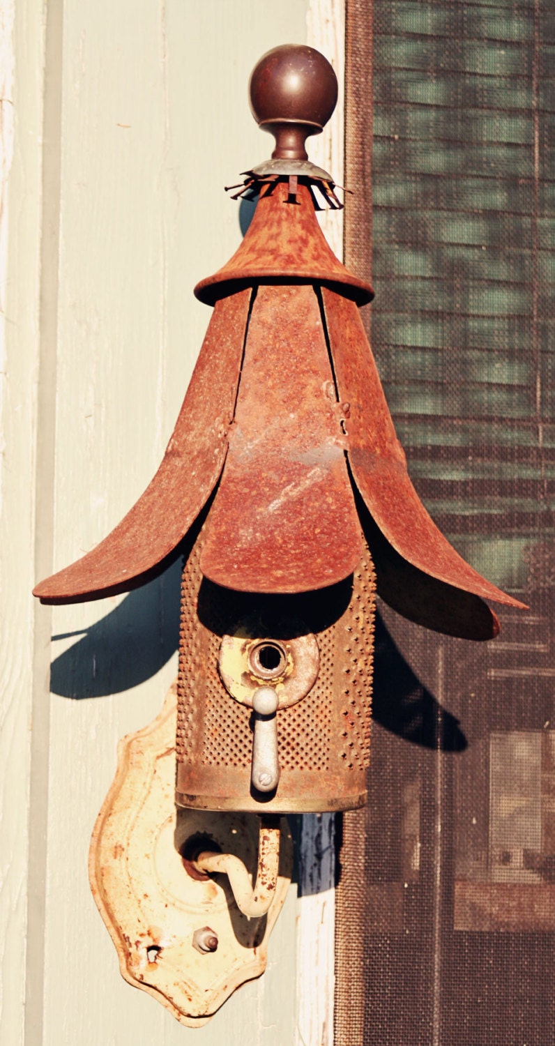 Birdhouse, Metal Birdhouse, Reclaimed Objects Birdhouse, "Blaithin"