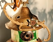 Birdhouse, Metal Birdhouse, Reclaimed Objects Birdhouse, "Lady Anne"