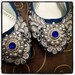 Wreath of Silver Bridal Ballet Flats Sapphire Blue Wedding Shoes - Any Size - Pick your own shoe color and crystal color