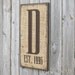 Burlap Personalized Monogram Family Sign, Established Sign, Initial Sign, Burlap Wall Art with Established Date