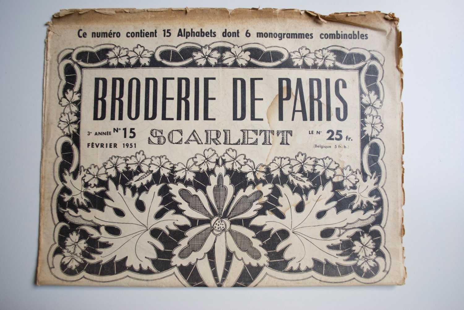 Vintage french embroidery magazine - vintage embroidery patterns