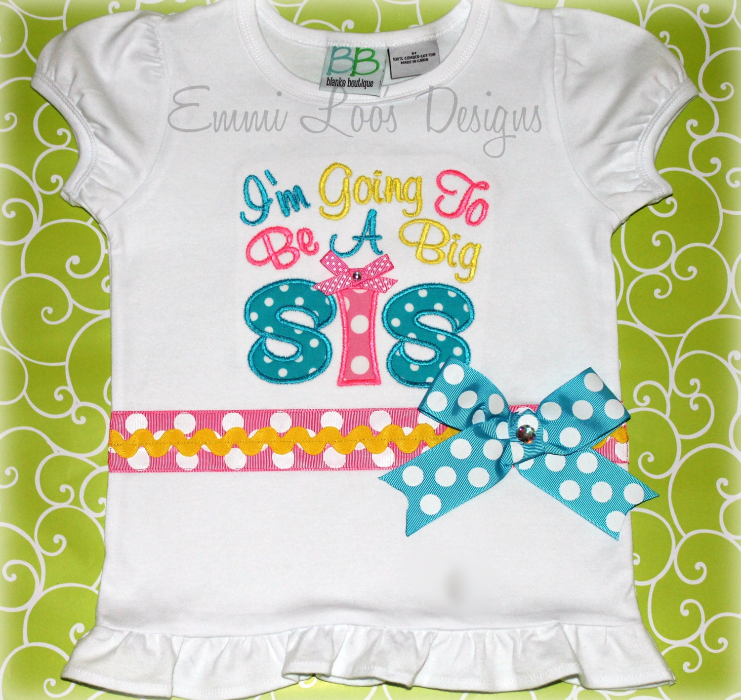 I'm Going To Be A Big Sis Tee - Polka Dot and Bright -