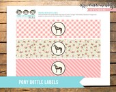 Vintage Pony Party Bottle Labels INSTANT DOWNLOAD Il_170x135