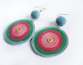 Big Circe Earrings - Pink Earrings - Blue Dangle Earrings - Green Earrings - Fresh Earrings - Spring Summer Jewelry - Women Earrings