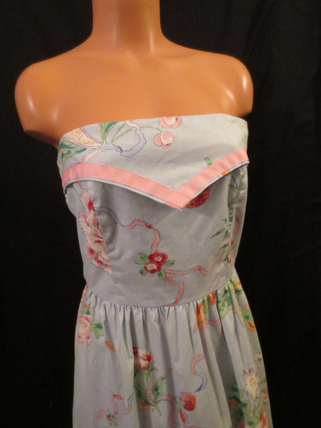 GARDEN PARTY strapless summer dress Blair Woolverton Florida floral berry garland